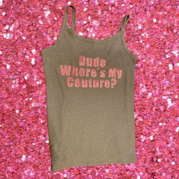 Y2k dude where’s my couture ribbed cami tank - Picture 3 of 6
